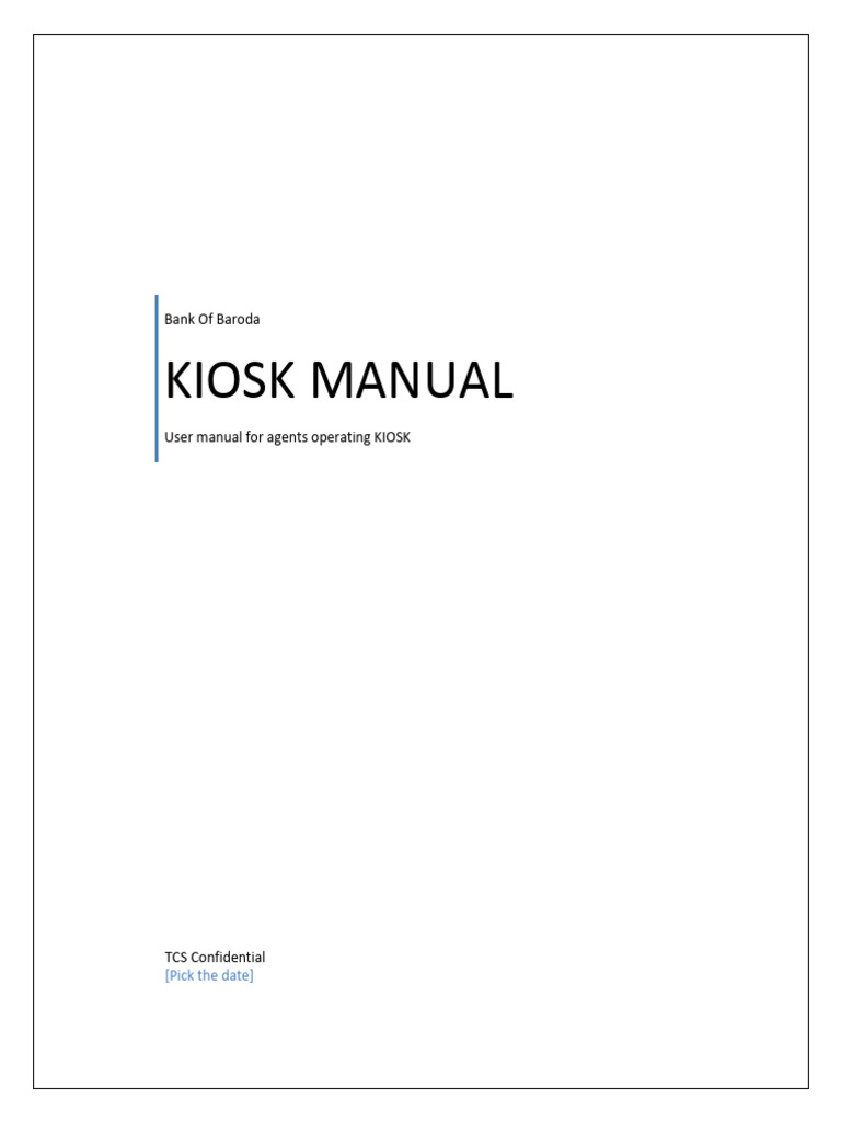 Kiosk User Manual for Bank Agents | PDF | Authentication | Fingerprint