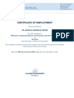 Certificate of Employment