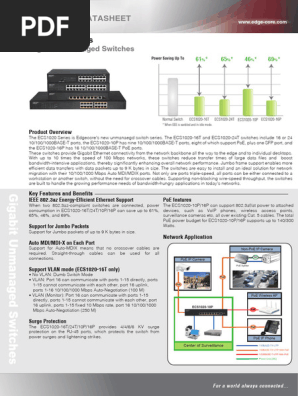 ECS1020 Series DS R03 20190214 | PDF | Network Switch | Data