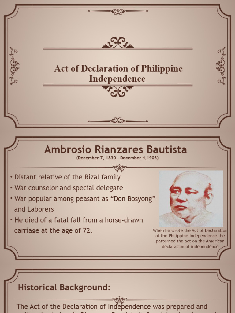 Philippine Independence Declaration 1898 | PDF | Spanish East Indies ...