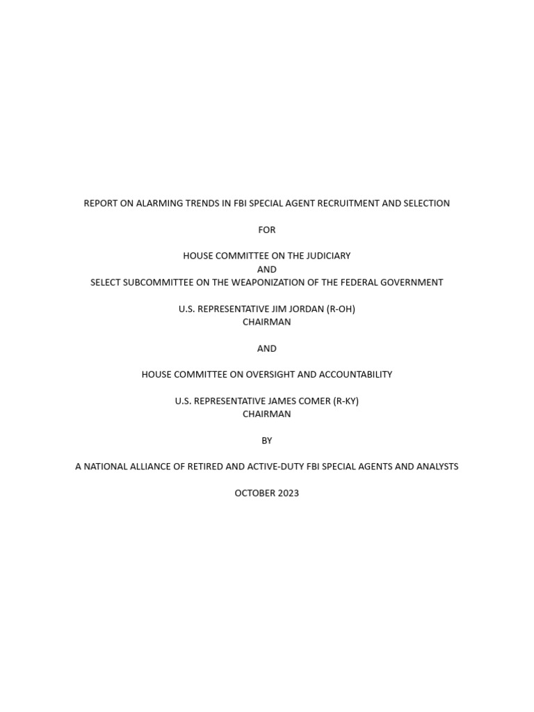 FBI Recruitment Standards Decline Report | PDF | Federal Bureau Of ...