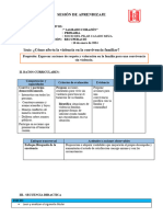 SESIÓN de APRENDIZAJE - PS ¿Cómo Afecta La Violencia en La Convivencia Familiar