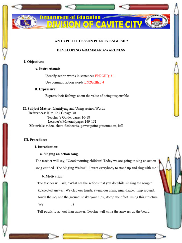 Lessonplaninenglish2 200211055042 | PDF | Teachers | Classroom