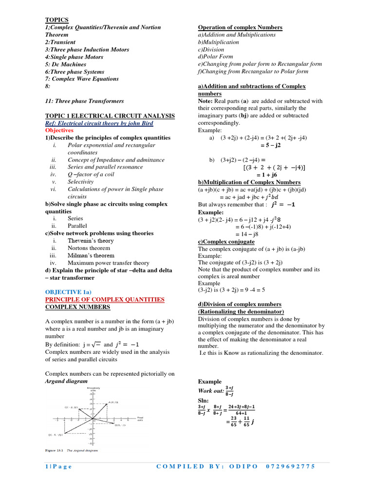 All Topics Electrical Circuit Analysis Dip 2 | PDF | Complex Number ...