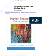 Dwnload Full Human Resource Management 14th Edition Mathis Test Bank PDF