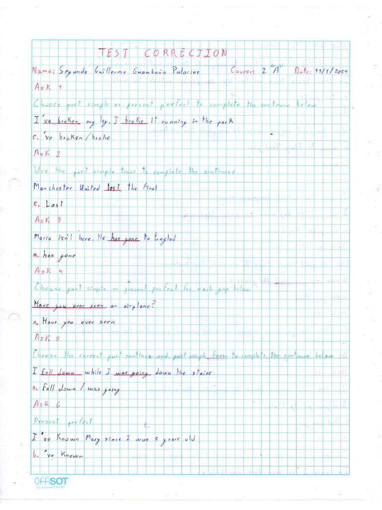 Test Correction | PDF