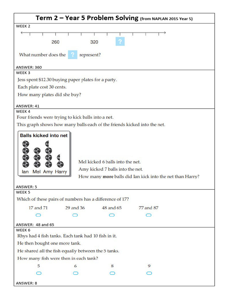 Year 5 problem solving overview pdf