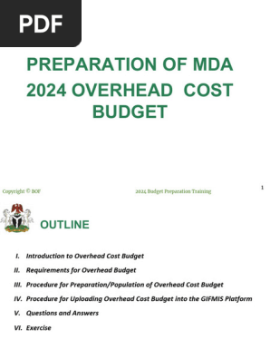 Preparation of an 2024 Overhead Cost Budget