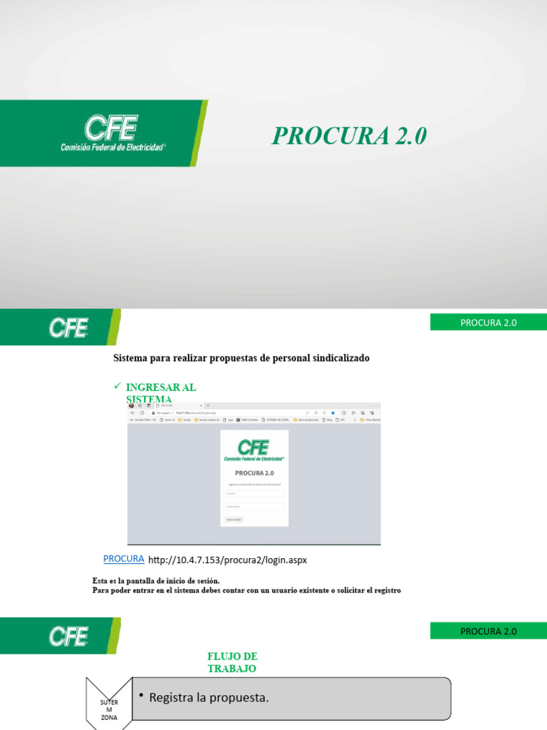Acceso y Uso del Sistema Procura 2.0 | PDF