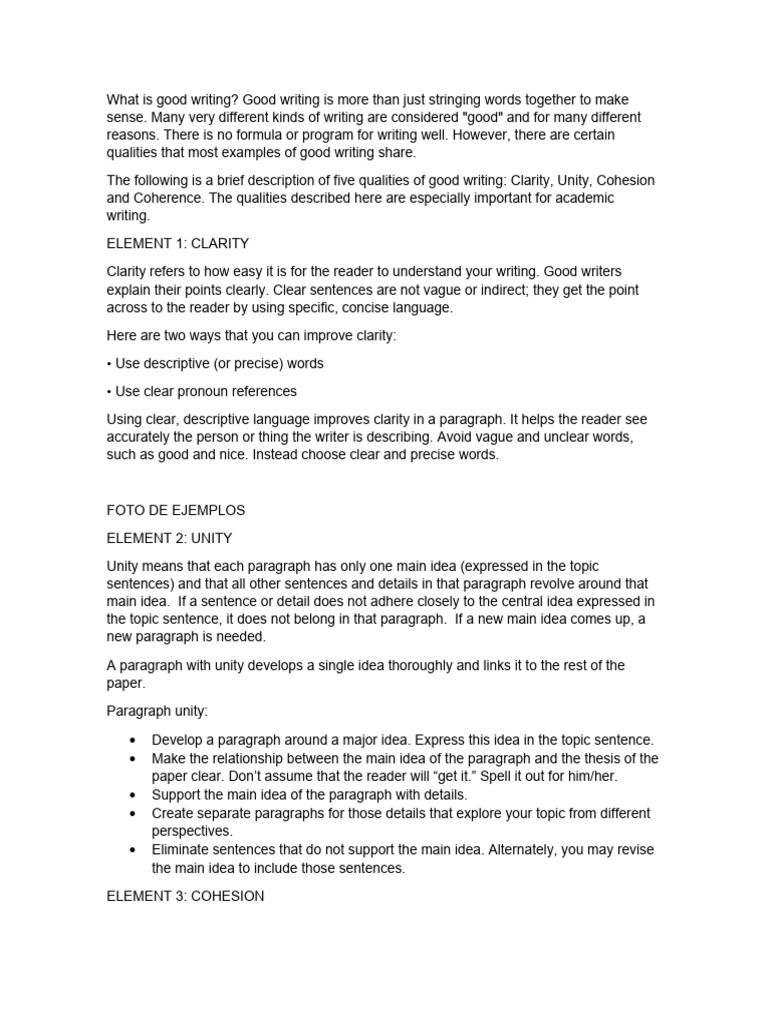 What is good writing pdf