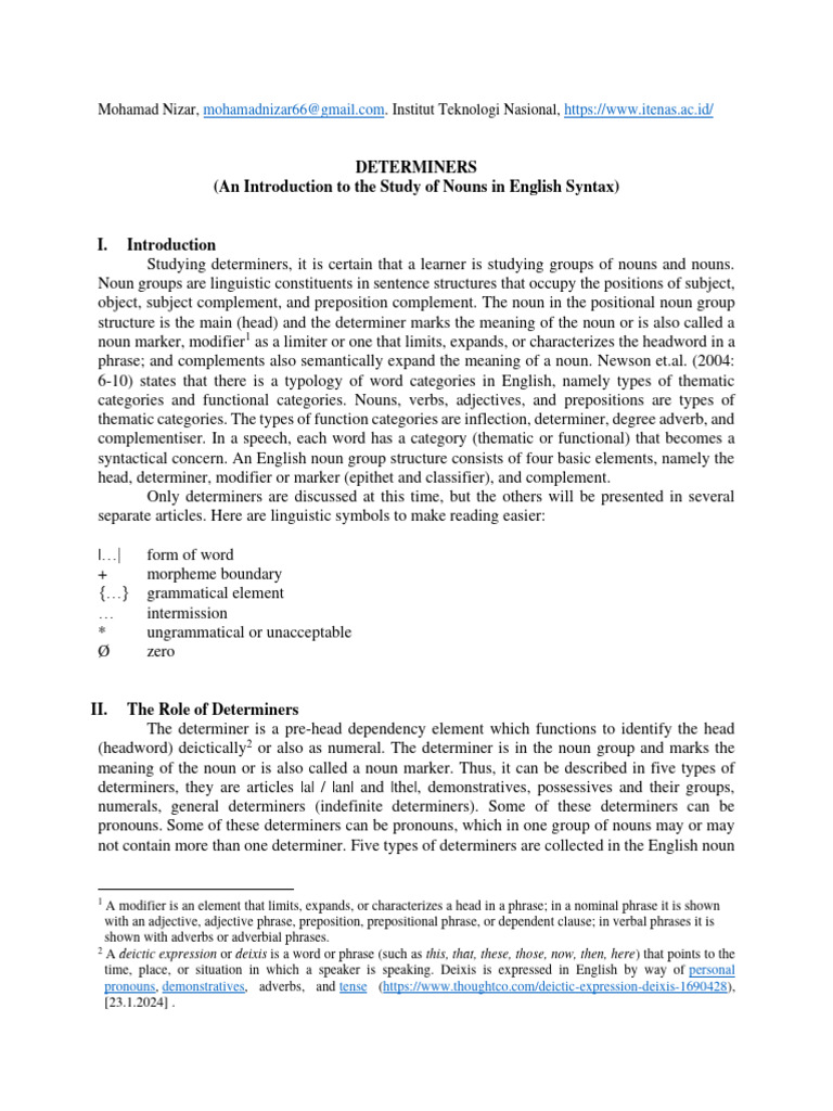 Understanding English Determiners | PDF | Grammatical Number | Noun