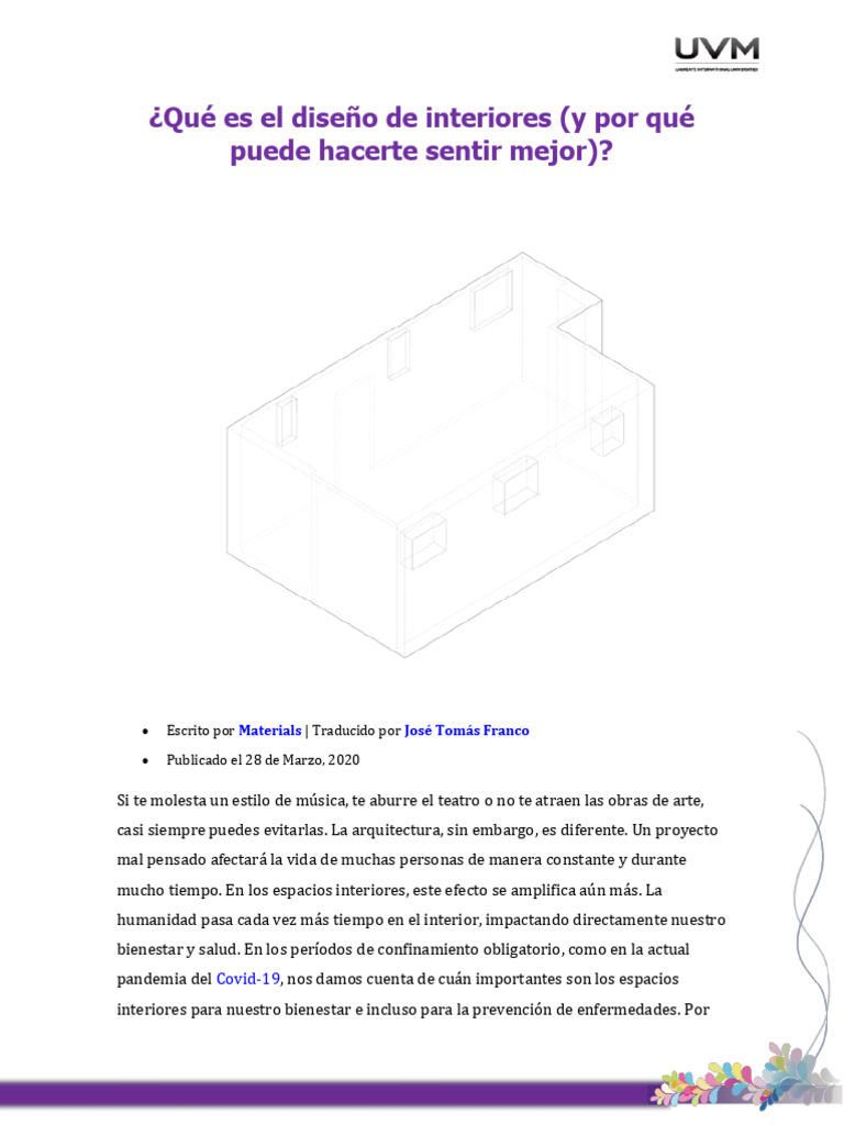 Diseño de interiores y bienestar emocional | PDF | Diseño | Diseño de ...