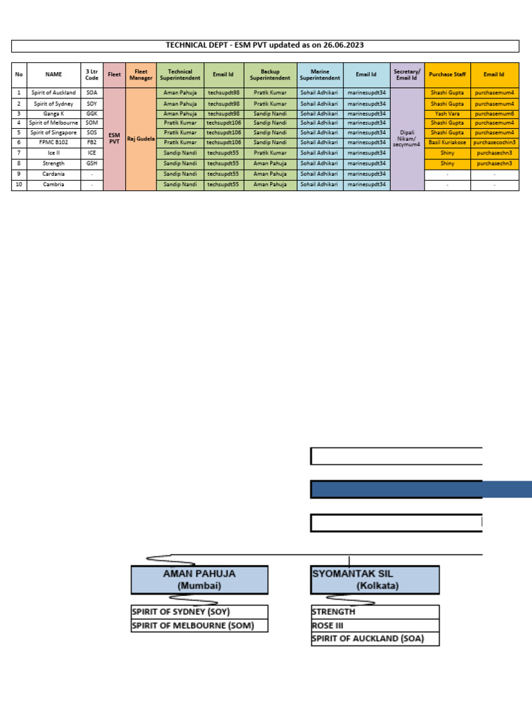 ESM Pvt Ltd Shipping Fleet Overview | PDF
