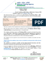 Public Notice For Release of Admit Card For Jee Main 2024 Session 1 24012024