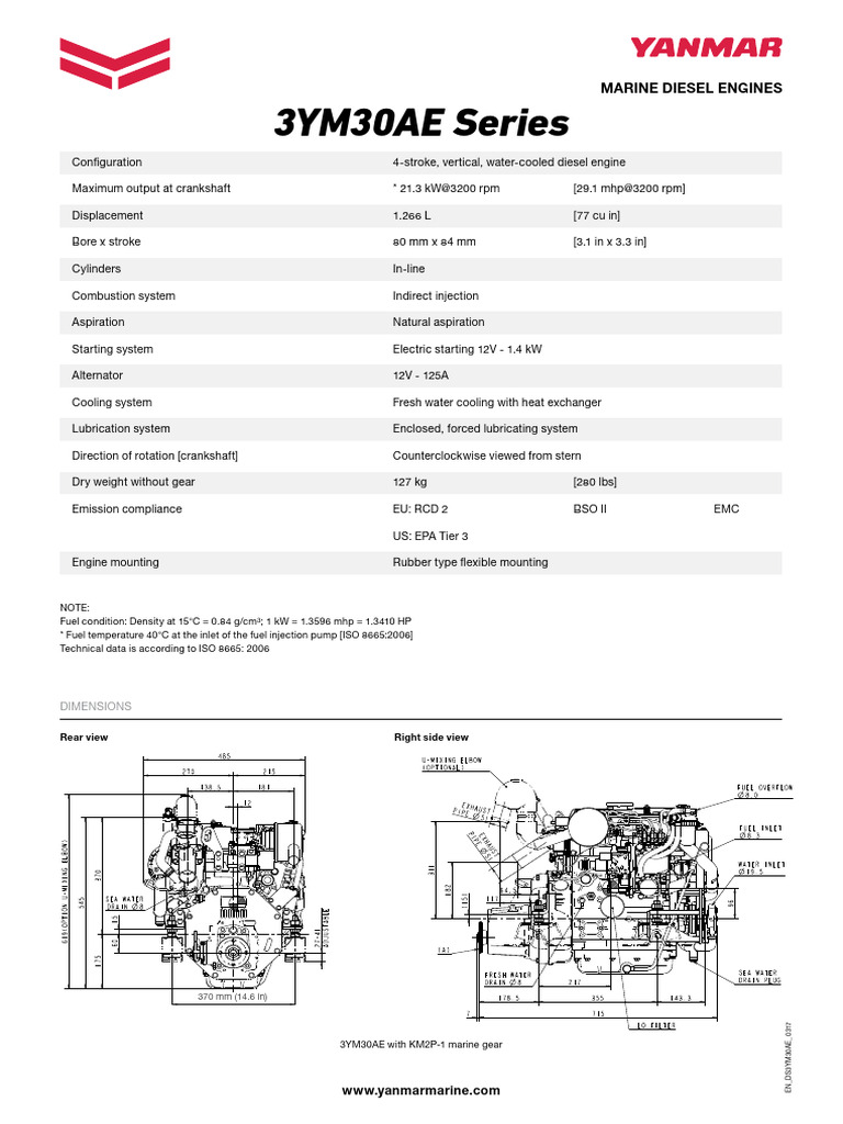 Yanmar-3YM30AE-datasheet | PDF