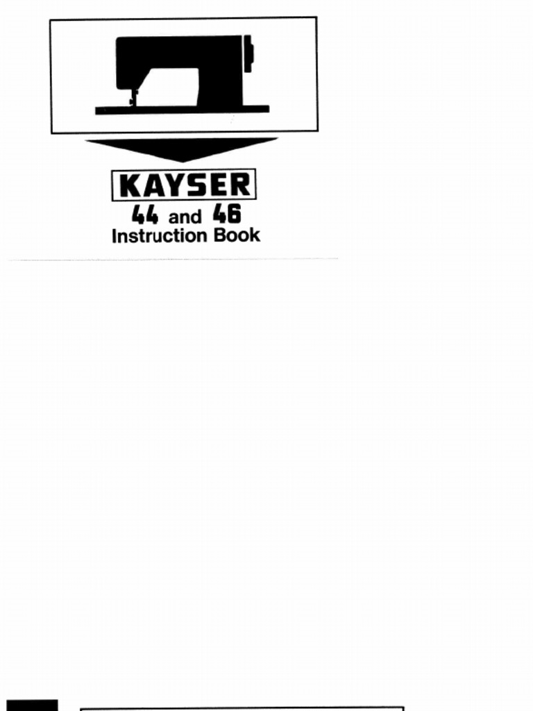 Pfaff Kayser 44/46 Sewing Machine Instruction Manual PDF Sewing