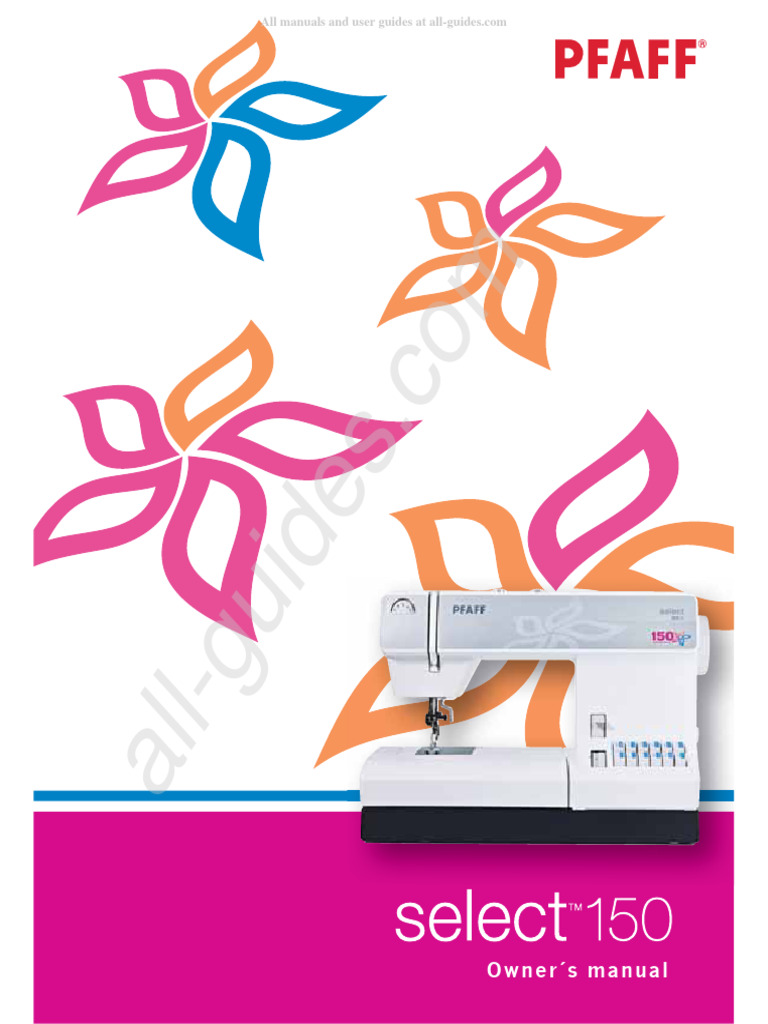 Pfaff Select 150 Sewing Machine Instruction Manual | Download Free PDF ...
