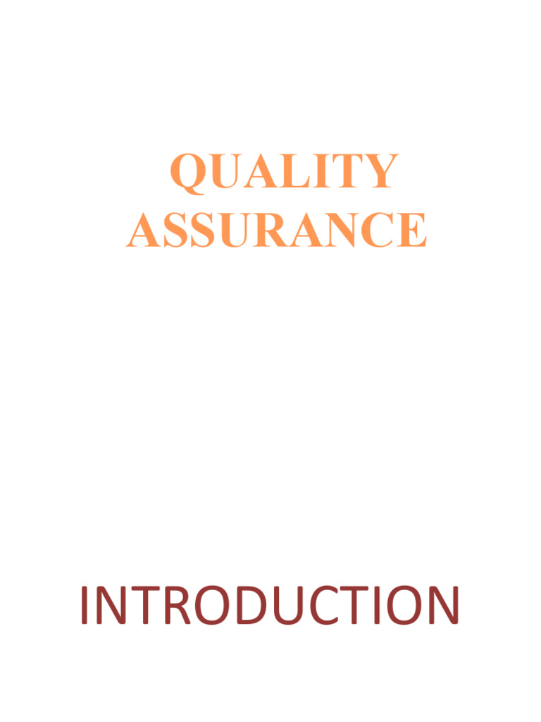 On Quality Assurance | PDF | Quality Assurance | Health Care