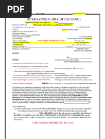 International Bill of Exchange - Template