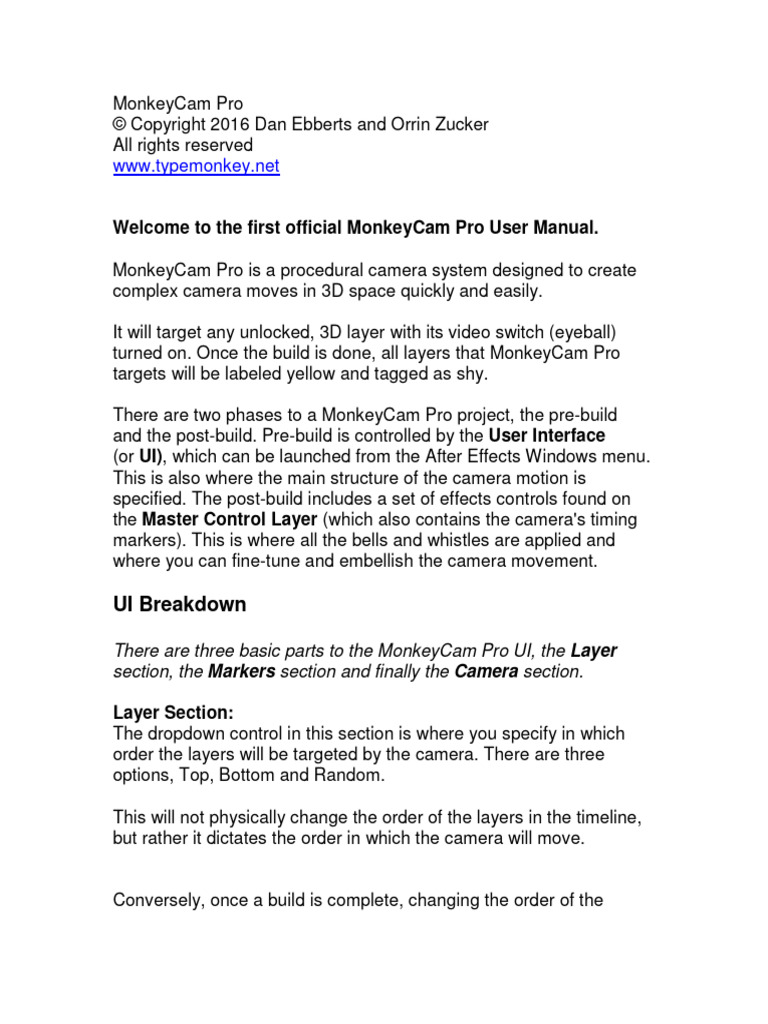 MonkeyCam Pro User Manual | PDF | Camera | Zoom Lens