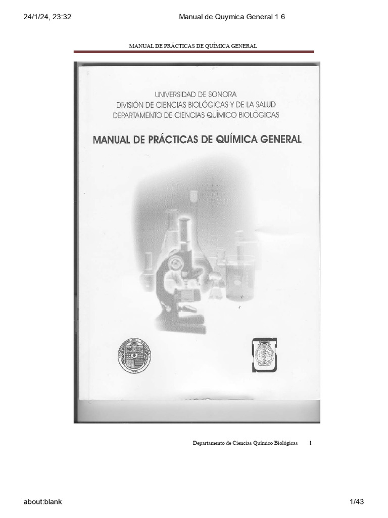 Manual De Practicas De Quimica General Unison Pdf Redox Mezcla