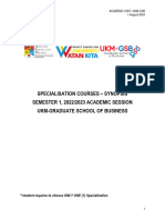Specialisation and Electives Synopsis
