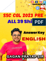 SSC CGL 2023 Pre All 39 Shifts Answer Key PDF's in English
