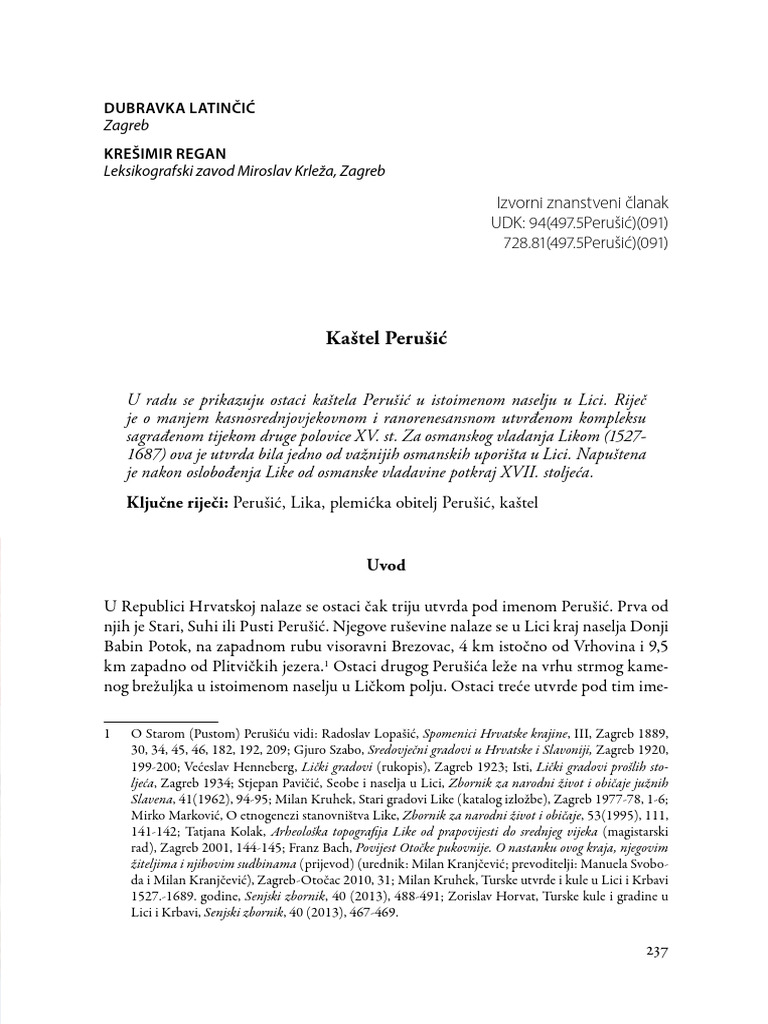 Kaštel Perušić | PDF