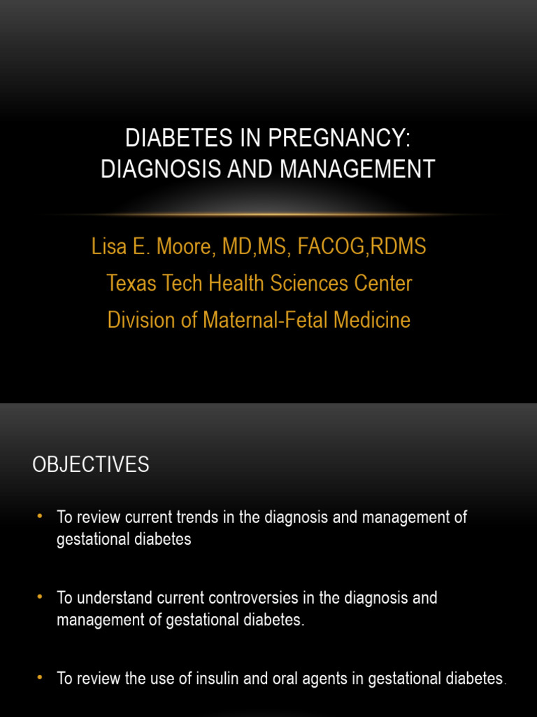Managing Gestational Diabetes in Pregnancy | PDF | Prediabetes ...