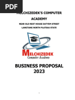 Melchidezek Computer Academy Buisness Proposal