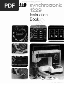 Pfaff Synchtronic 1229 Sewing Machine Instruction Manual