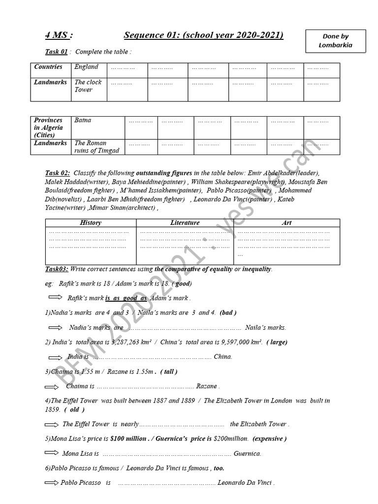 English Learning Exercises | PDF