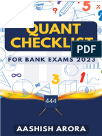 Quant Checklist 444 by Aashish Arora For Bank Exams 2023