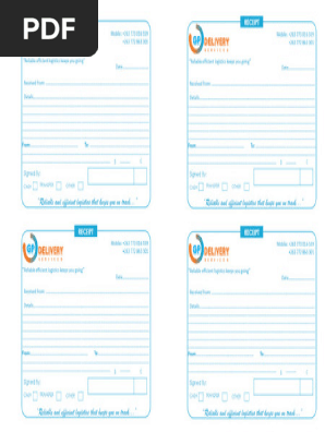 GP Logistics Receipt Book