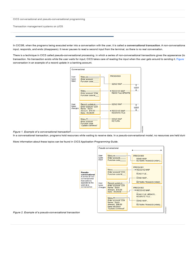 CICS conversational and pseudo-conversational programming - IBM ...