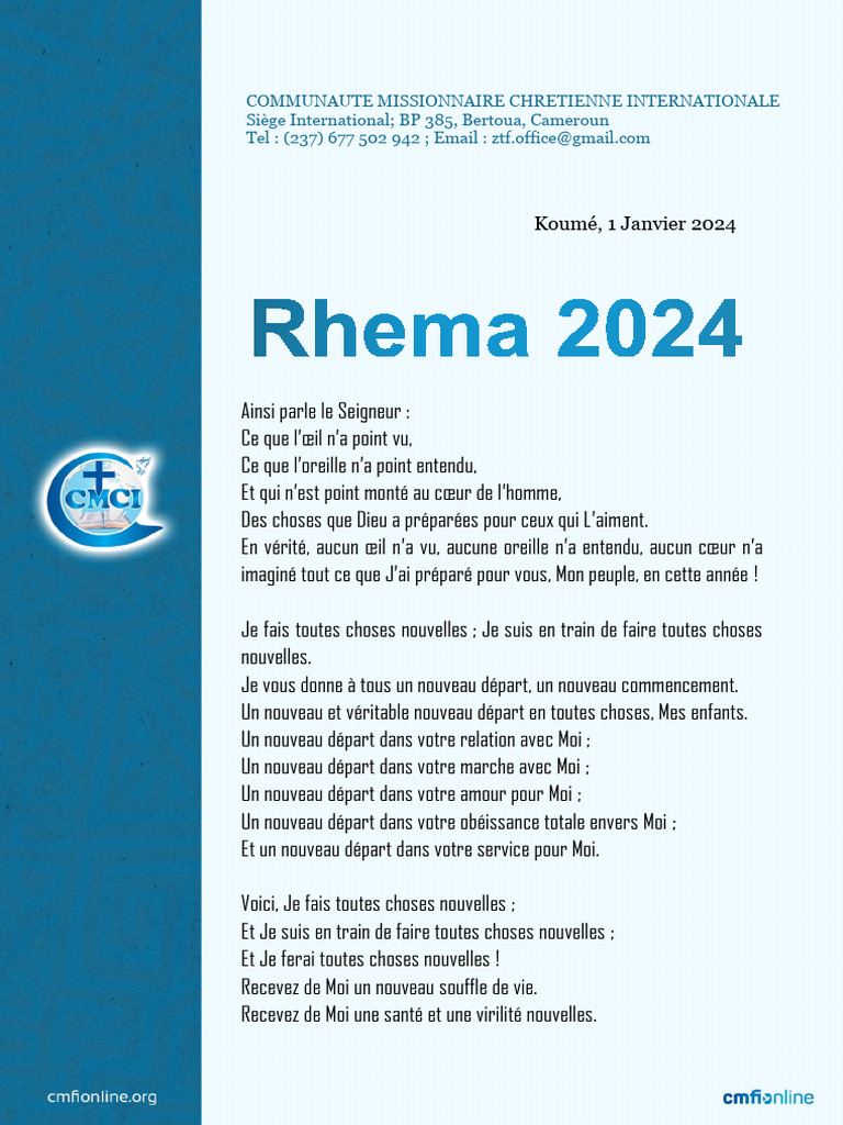 Nouveau Départ Spirituel 2024 | PDF