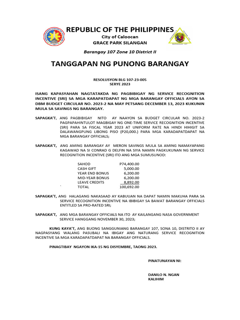 107-23-005 Sri Resolution | PDF