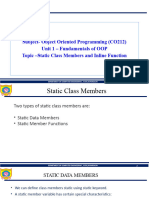 Static Class Members and Inline Function