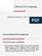 Developing Material For Language Teaching: Edited by Tomlinson (2013)