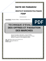 Technique D'evaluation Des Offres Et Passation Des Marches - 22 02 2022