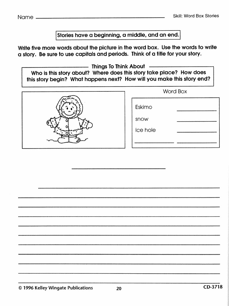 W03 Best Value Books Writing Word Box Stories (Snow, Ice Hole