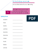 Spectrum Spelling Gr. 2 Lesson 23 Word Endings - S and - Es