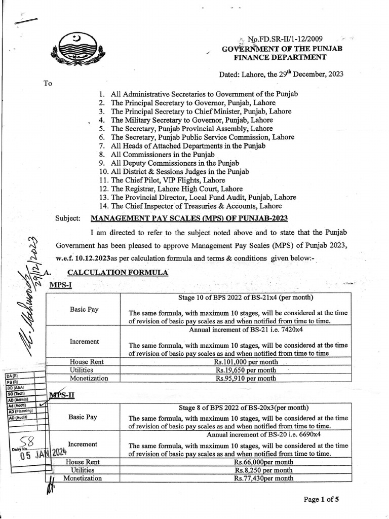 Punjab Management Pay Scales 2023 | PDF | Common Law | Government