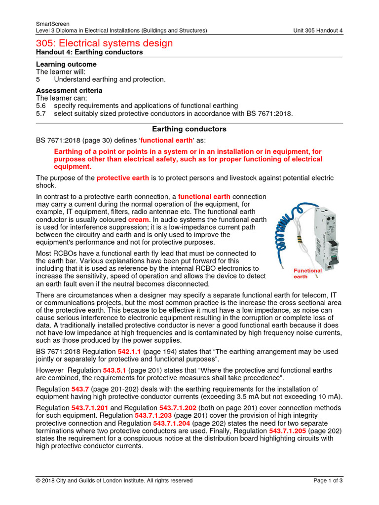 Functional Earthing and Protection Guide | PDF | Building Engineering ...