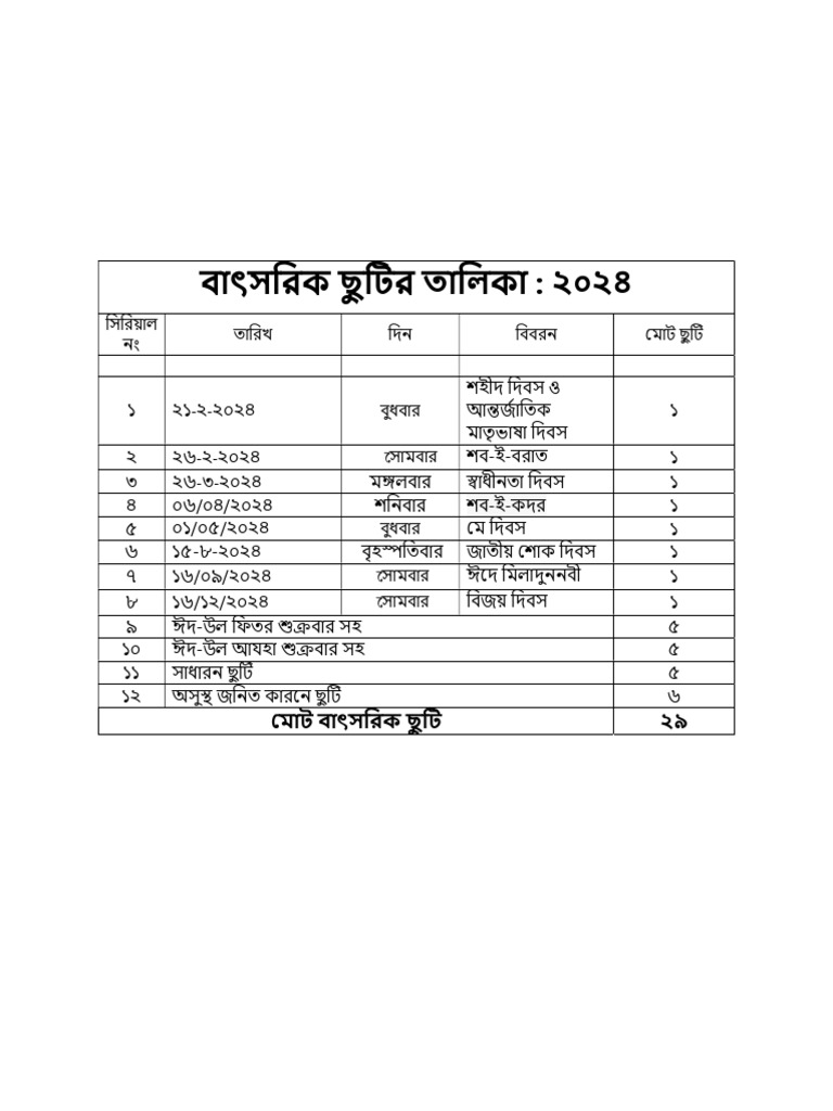 Holiday List yearly Worker 2024 (3) PDF