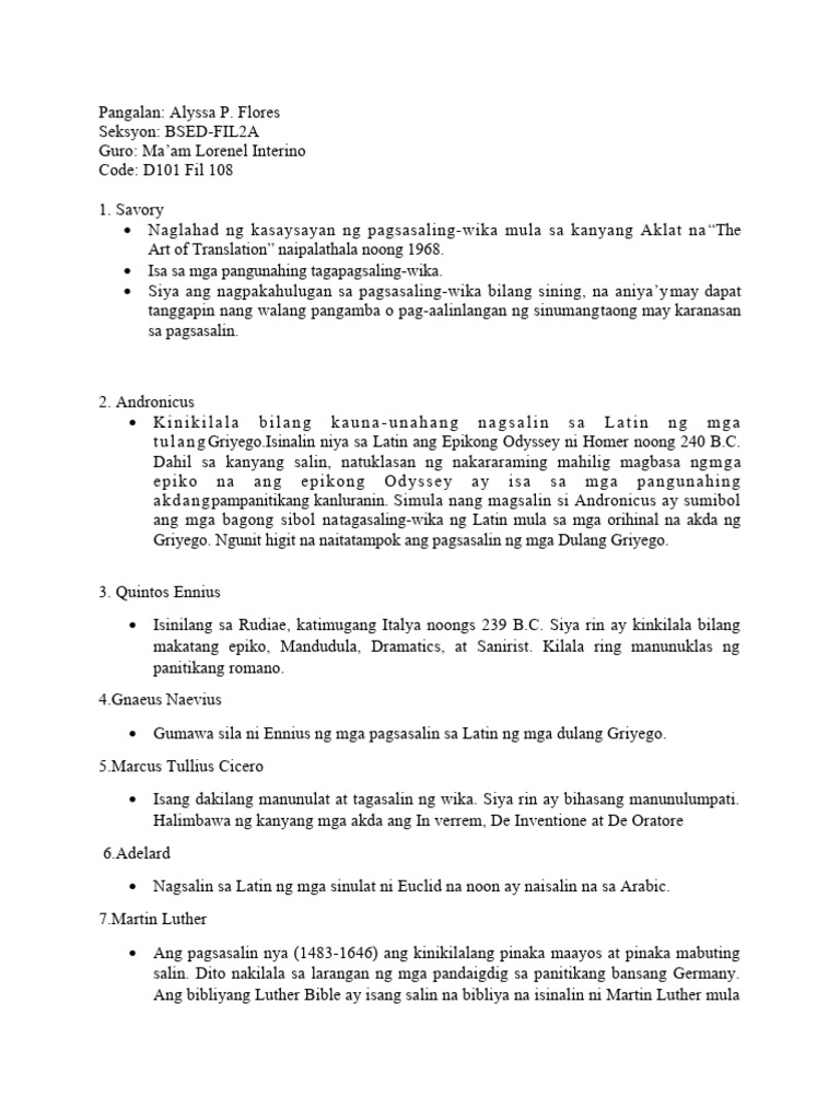 Pagsasalin NG Wika | PDF