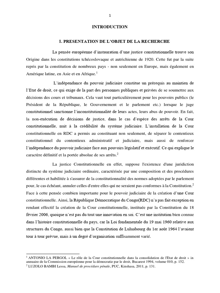 Exécution des arrêts de la Cour constitutionnelle | PDF | Loi ...