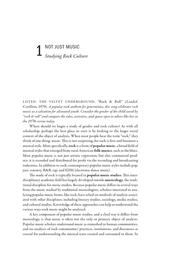 Gender and rock 1 41 p pdf musicology cultural studies
