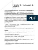 Sistema de Gestión de Continuidad de Negocio Con ISO 22301