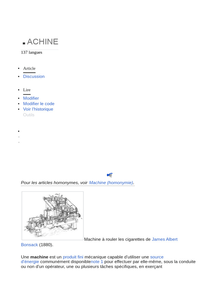 Définition et caractéristiques des machines | PDF | Machine | Sciences ...